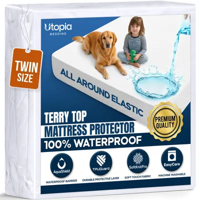 Obrázok produktu pre Utopia Bedding, hypoalergénne ochranné poťahy na matrace, 100% vodotesné (dvojlôžko)