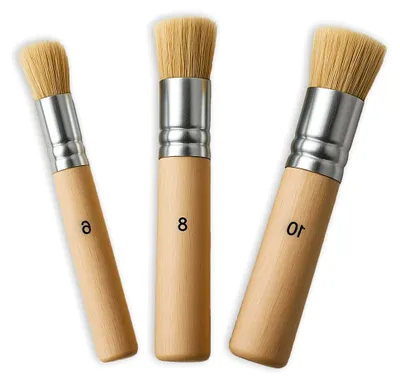 Produktbild von Set mit 3 Rundpinseln aus Naturborsten für Maltechniken