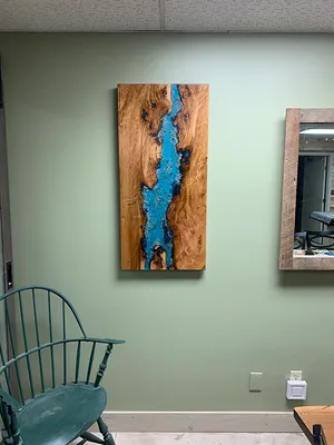 Obrázek produktu pro Epoxid Harz Wandbild Bild Bilder Echtes Holz Fluss Designer Waterfall Platte