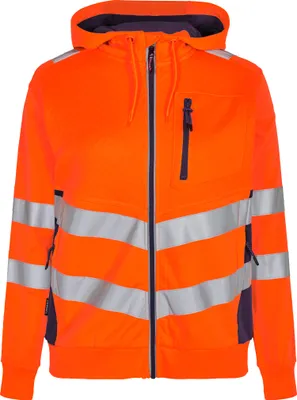 Produktbild von F. Engel Safety Damen Sweatcardigan, Orange/Blue ink, Gr. 3XL