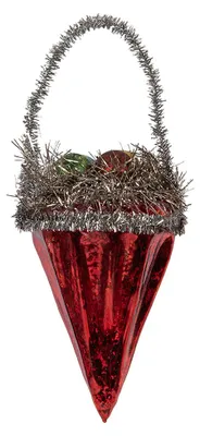 Image de Clayre & Eef Pendentif de Noël 6x6x10 cm rouge verre