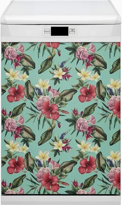 Produktbild von Küche Dekorative Magnete  Magnet Folie für Geschirrspüler 45x80 cm   - Blätter und Blüten