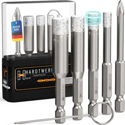 Produktbild von HARDTWERK Fliesenbohrer Set 6-tlg. Diamantbohrer - inkl. Reinigungspin