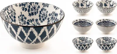 Produktbild von H&h 6er Set Seidenporzellan Schalen 10 cm