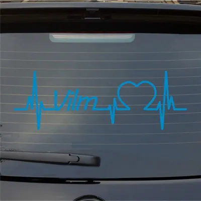 Produktbild von Heckscheibenaufkleber Vilm Herzschlag Puls Insel Ostsee Liebe 55x19 cm Hellblau Auto Aufkleber Sticker