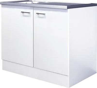 Obrázok produktu pre Flex Well drezová skrinka vrátane umývadla Lucca ŠxHxV 100 x 60 x 85 cm biela matná v demonte 00012093