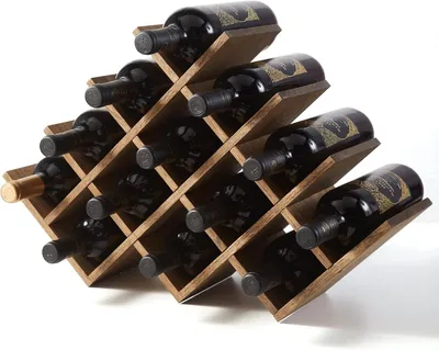 Immagine prodotto di Portabottiglie in legno - Porta 13 bottiglie - Colore marrone
