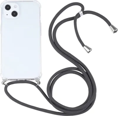 Produktbild von König Design Hülle kompatibel mit Apple iPhone 13 Kunststoff Handykette Cover - Case Handyhülle Grau
