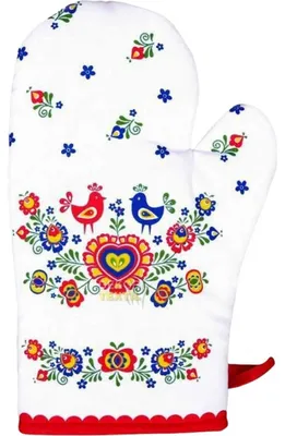 Zdjęcie produktu dla Rękawica kuchenna Folklor czerwona 1 szt. 18x28 cm