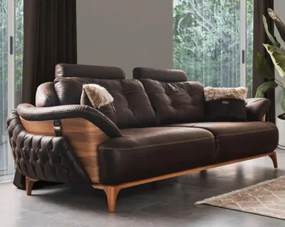 Produktbild von Dreisitzcouch 3-Sitzer-Sofa Polstersofa Dreisitzgarnitur Dreisitzer Braun