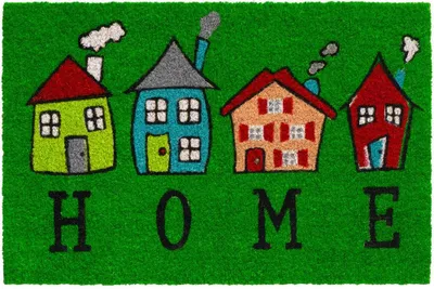 Produktbild von Kokosmatte Häuser Home Spruch als aussen Sauberlaufmatte