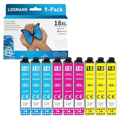 Zdjęcie produktu dla Wkłady atramentowe 18XL do drukarki epson xp 322 xp 305 xp 215 9 sztuk