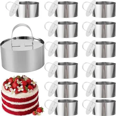 Produktbild von 14 Edelstahl Dessert-Ringe 8cm