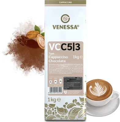 Produktbild von VENESSA Cappuccino Chocolate VC5/3 Aromatisiertes Getränkepulver 1kg mit löslichem Kaffee und Kakaopulver - Cremig mit feiner Kakaonote für Vending