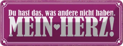 Produktbild von vianmo Blechschild 10x27 cm hast was andere nicht mein Herz Spruch Zitat