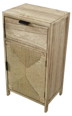 Immagine prodotto di Milani Home - mobiletto in legno con 1 cassetto e 1 anta, legno chiaro, 34 x 25 x 64 cm
