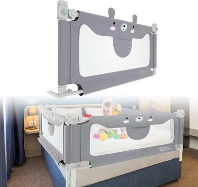 Image de ACXIN Barrière de lit pour enfants 150cm Barrière de lit anti-chute Barrière de sécurité lit anti-chute Protection de sécurité pour jeunes enfants Bébés (Petit Ours)