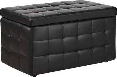 Produktbild von BELIANI Hocker Schwarz Kunstleder Rechteckig mit Stauraum Deckel Steppung Modern Sitzbank Bettbank Fußbank Fußhocker Schemel Schlafzimmer Wohnzimmer