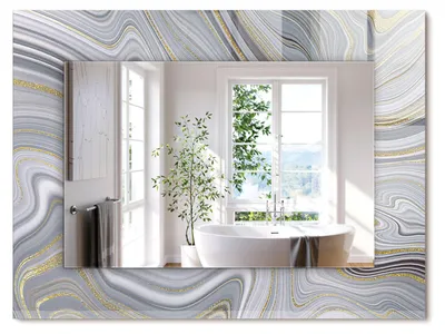 Produktbild von Abstrakte Marmormuster – Rechteckiger Spiegel mit Druck 80x60 cm – Modern - Dekorativ für die Wand