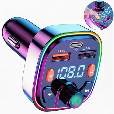 Produktbild von Bluetooth FM Transmitter Auto 5.0 PD20W Schnellladen USB C KFZ Adapter Freisprechanlage MP3 Player