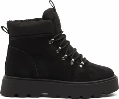 Produktbild von Damen Gefüttert Schnürboots Freizeitschuhe Isoliert Winterschuhe Asti Schwarz Gr.38