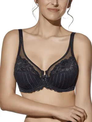 Produktbild von Selene ungepolsterter Soft-BH mit Bügel und Spitze, Schwarz, Gr. 95E