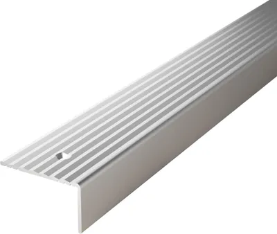 Zdjęcie produktu dla Profil krawędziowy do schodów VILO – samoprzylepny – profil szynowy z aluminium – 37 x 20 mm x 93 cm – G220 – srebrny
