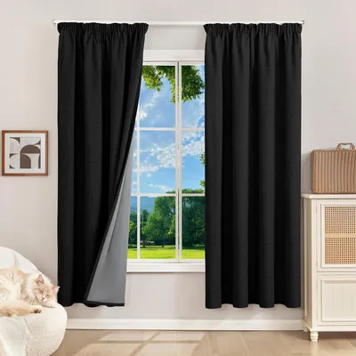 Obrázok produktu pre Zatemňovacie závesy 175x140 cm, sada 2 ks, tepelné, riasiacia páska, pre spálňu