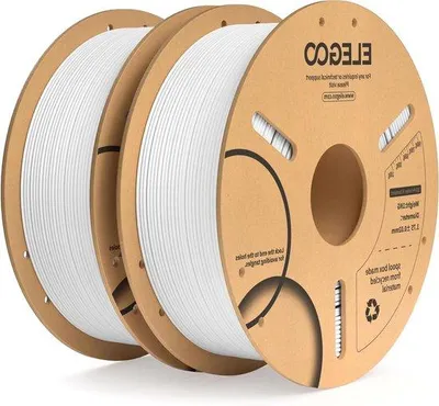 Obrázek produktu pro 175 mm bílé PLA vlákno, 2 kg – přesnost +/- 0,02 mm – 2 cívky po 1 kg – pro FDM 3D tiskárny