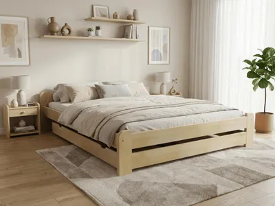 Produktbild von Bett „Emily“ (180 x 200 cm), Kiefernholz. Matratze: Sommera (18 cm). Lattenrost: Mit Lattenrost.