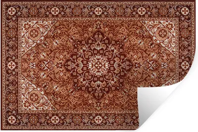 Obrázok produktu pre MuchoWow® Nálepka na stenu - Perzský koberec - Mandala - hnedý - 60x40cm - Samolepiaca a polohovateľná