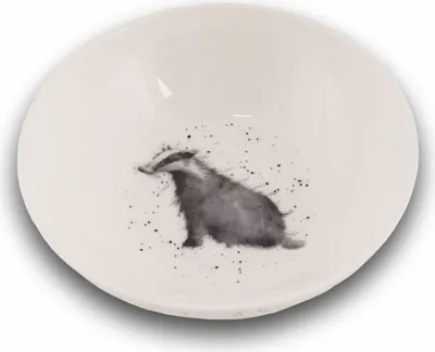 Produktbild von Wrendale Designs Porzellan Müsli Schale Dachs flach