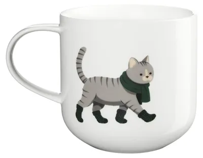 Produktbild von ASA xmas Henkelbecher Cat weiß 0,4l