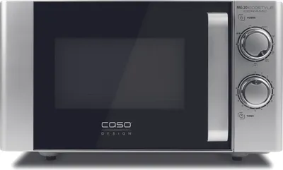 Produktbild von Caso Mikrowelle MG 20, 20 Liter, Silber, 46x27x39.5 cm (BxHxT), Edelstahl, 700/1000 Watt, Ecostyle Ceramic