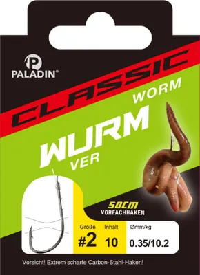 Produktbild von Paladin Wurmhaken gebunden Größe 4 - 50 cm 10 Stück gunsmoke