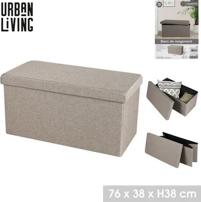 Image de DOCHTMANN Tabouret pliable avec espace de rangement marron 76x38x38cm