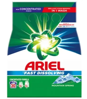 Zdjęcie produktu dla Ariel Fast Dissolving Mountain Spring Proszek do prania 20 prań 1100 g