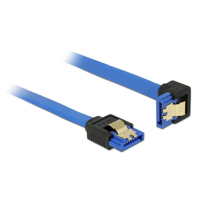 Produktbild von DeLOCK 85093, 1 m, SATA III, SATA 7-pin, SATA 7-pin, Männlich/Männlich, Schwarz, Blau