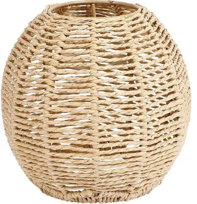 Productafbeelding van Ibenzoa® Handgemaakte lampenkap van riet – Papier, kaki, 15 x 14 cm, 1 stuk, hanglamp voor woonkamer, slaapkamer, hotels en restaurants