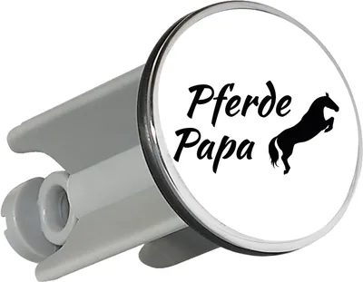 Produktbild von Huuraa Waschbeckenstöpsel Pferdepapa Silhouette 4cm höhenverstellbar Abflussstopfen Geschenkidee