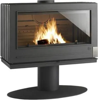 Image de Poêle à bois ELTON 12 kW - Rdt: 75% - Bâches 80 cm - 100% fonte - Anthracite