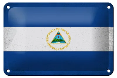 Produktbild von Blechschild Flagge Nicaragua 18x12cm Flag Nicaragua Vintage Dekoration