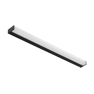 A black and white linear LED light fixture shown against a white background.