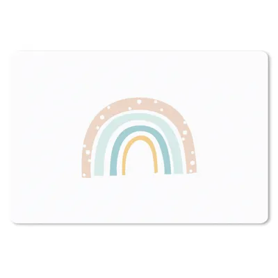Produktbild von MuchoWow® Schreibtischunterlage Regenbogen - Kinder - Pastell - Tupfen - Baby 60x40 cm - XXL Mauspad - Großes Mauspad
