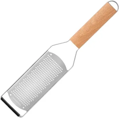Productafbeelding van Kaasrasp, fijne roestvrijstalen blade, houten handvat, voor kaas en citroenzeste