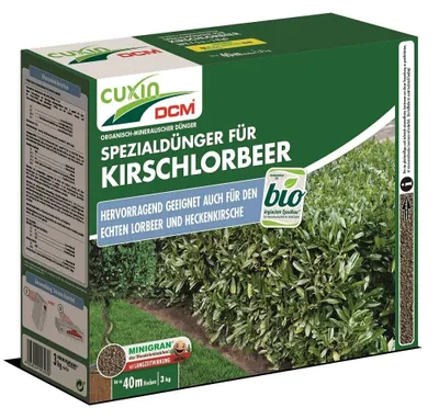 Produktbild von Cuxin DCM Spezialdünger Kirschlorbeer Dünger Heckenkirsche 3,0 kg
