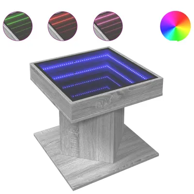 Produktbild von LED-Couchtisch Grau Sonoma 50x50x45 cm Holzwerkstoff