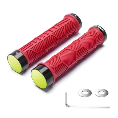 Produktbild von ROCKBROS Fahrrad Lenkergriffe Gummi Lenkergriffe Fahrrad rutschfeste Ergonomische Fahrrad Griffe Aluminium Lock-On Design mit Reflektierend