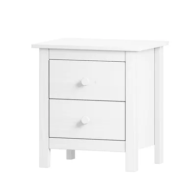 Image de Idea Table de chevet TORINO - blanc 2 tiroirs