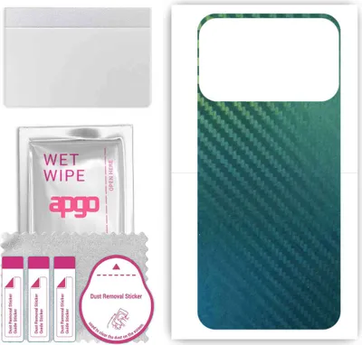 Produktbild von apgo Rückseite Schutzfolie, Skin, kompatibel mit Tecno Spark 8P, Hinten Displayschutzfolie aus Vinylfolie, kratzfest, einfache Montage - Kohlenstoff-Chamäleon CAKA1